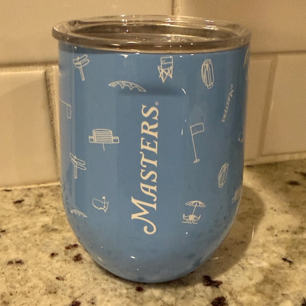 Masters Blue Wine Tumbler with icons